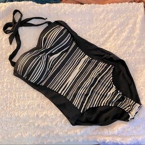 Stripes one piece swimsuit
